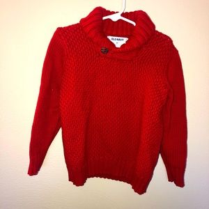 Boys Old Navy red pullover shawl collar sweater